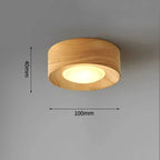 Modern Wood Flush Mount Ceiling Light in Log Base Hidden — Ashbury Home & Living