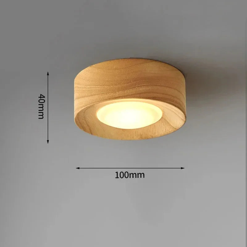 Modern Wood Flush Mount Ceiling Light in Log Base Hidden — Ashbury Home & Living