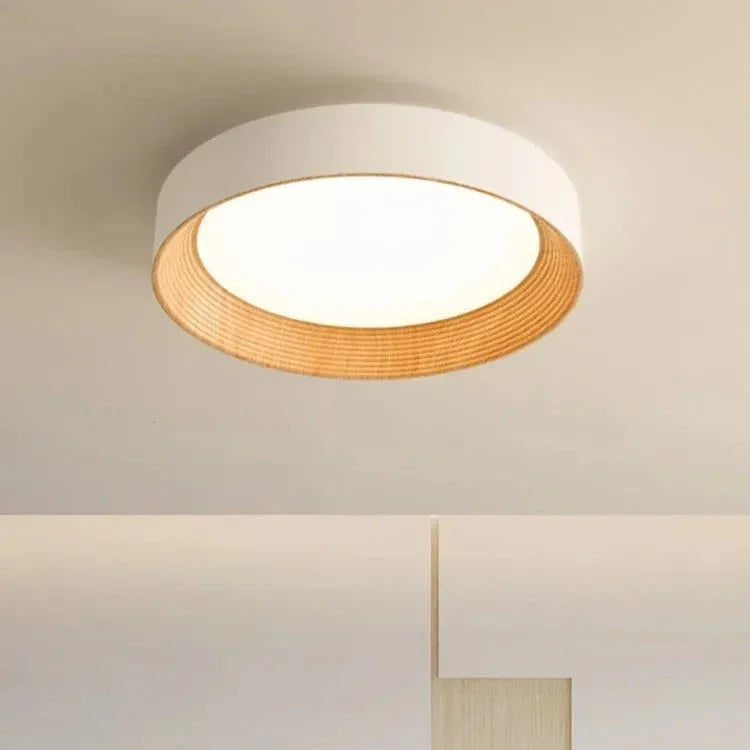 Modern Wood Flush Mount Ceiling Light for Living Room in Oak — Ashbury Home & Living