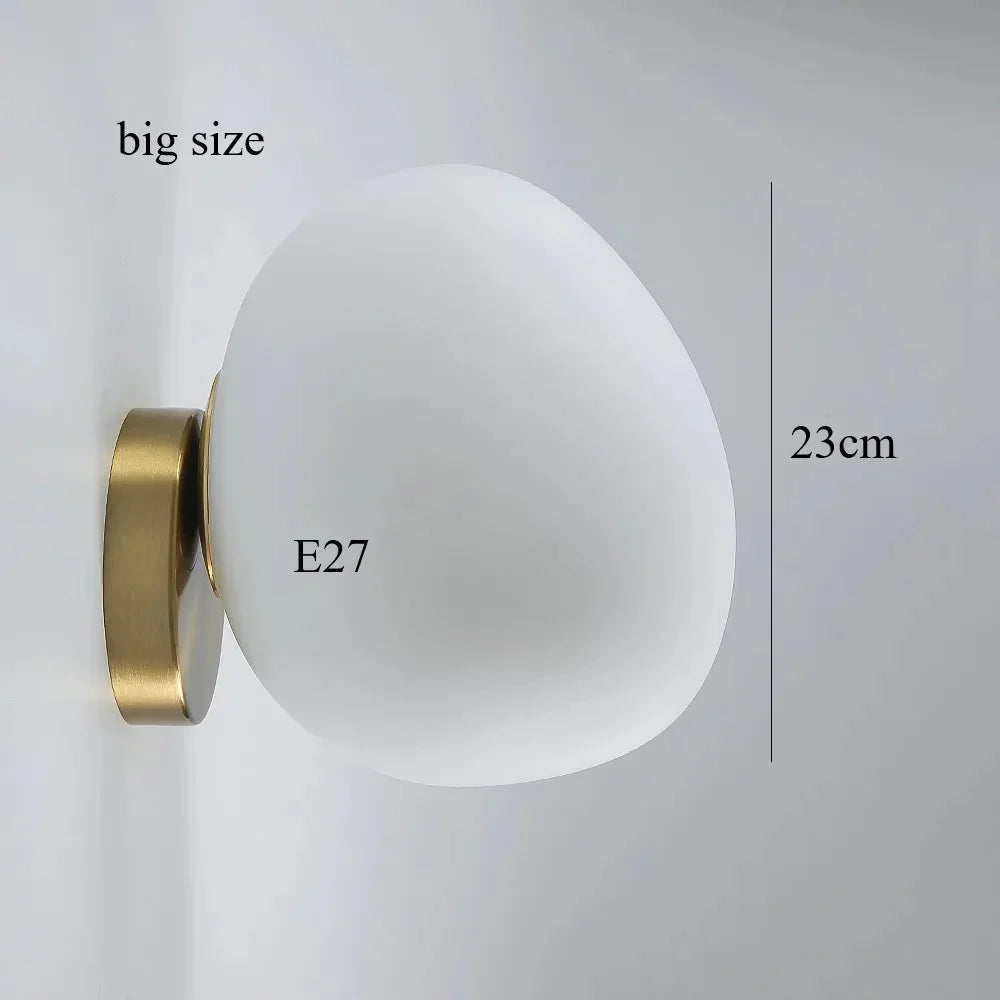 Modern Glass Wall Light With Warm LED Glow in D23 cm (D9.1") — Ashbury Home & Living