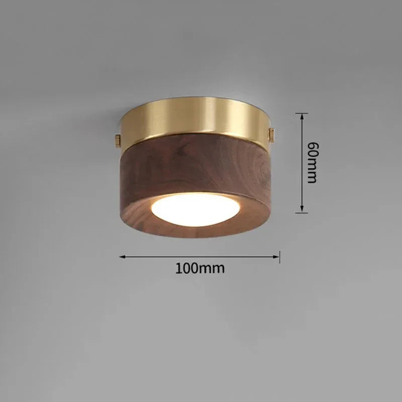 Modern Wood Flush Mount Ceiling Light in Walnut Surface Mount — Ashbury Home & Living