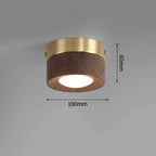 Modern Wood Flush Mount Ceiling Light in Walnut Surface Mount — Ashbury Home & Living