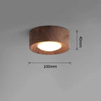 Modern Wood Flush Mount Ceiling Light in Walnut Base Hidden — Ashbury Home & Living