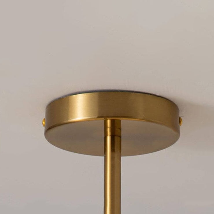 Mid Century Retro Glass Ceiling Light with Brass Finish for Hallway