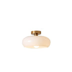Mid Century Retro Glass Ceiling Light with Brass Finish for Hallway