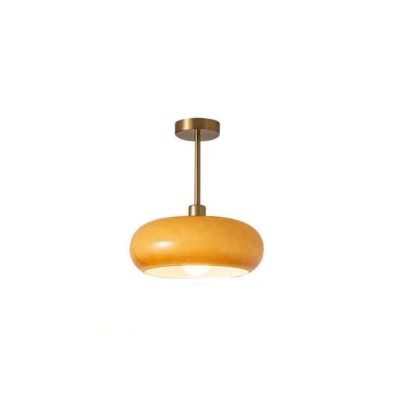 Mid Century Retro Glass Ceiling Light with Brass Finish for Hallway