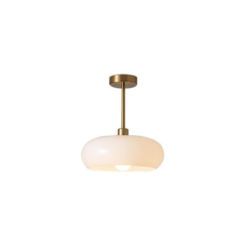 Mid Century Retro Glass Ceiling Light with Brass Finish for Hallway