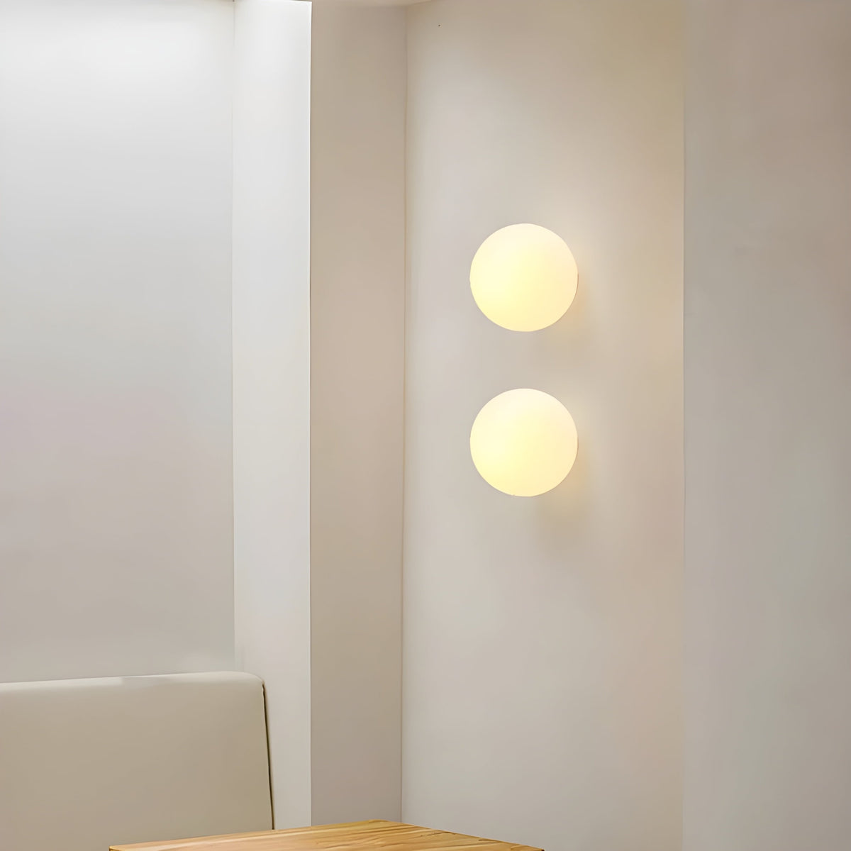 Minimalist Frosted Glass Globe Wall Light with Soft Diffused Glow for Bedroom
