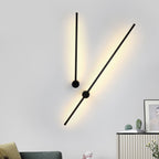 Minimalist LED Linear Wall Light with Rotating Aluminium Rod for Bedroom