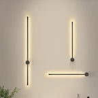 Minimalist LED Linear Wall Light with Rotating Aluminium Rod for Bedroom