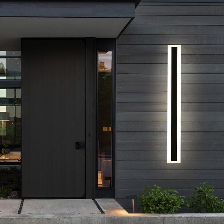 Minimalist Waterproof Long LED Outdoor Wall Light Bar with Acrylic Glow Frame