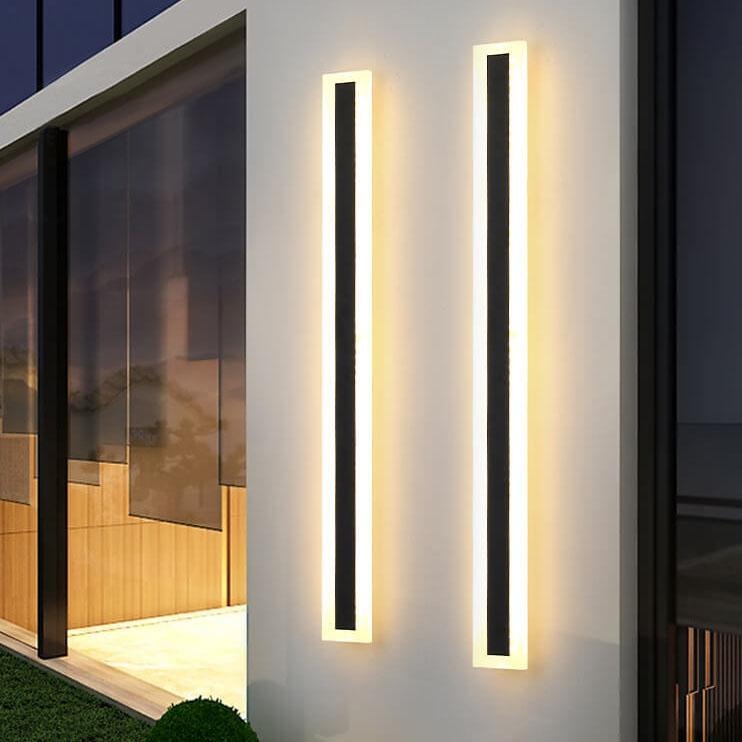 Minimalist Waterproof Long LED Outdoor Wall Light Bar with Acrylic Glow Frame