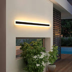 Minimalist Waterproof Long LED Outdoor Wall Light Bar with Acrylic Glow Frame