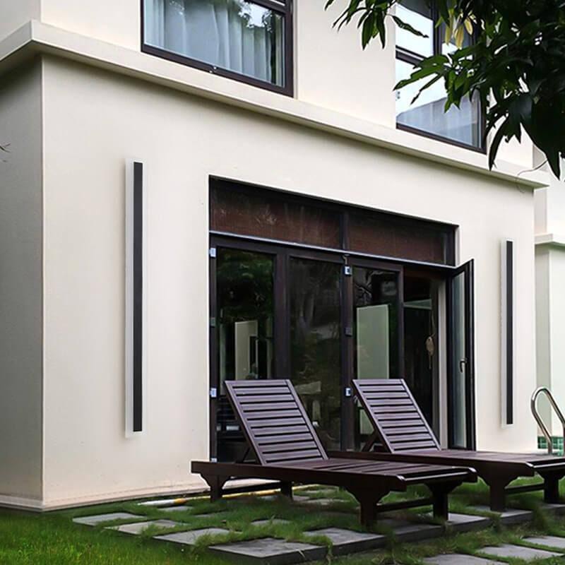 Minimalist Waterproof Long LED Outdoor Wall Light Bar with Acrylic Glow Frame