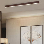 Minimalist Wood Grain LED Linear Ceiling Light Flush Mount for Hallway