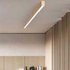 Minimalist Wood Grain LED Linear Ceiling Light Flush Mount for Hallway