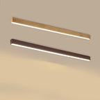 Minimalist Wood Grain LED Linear Ceiling Light Flush Mount for Hallway
