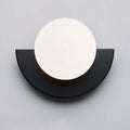 Modern Glass Globe Wall Light with Colourful Semicircle Backplate