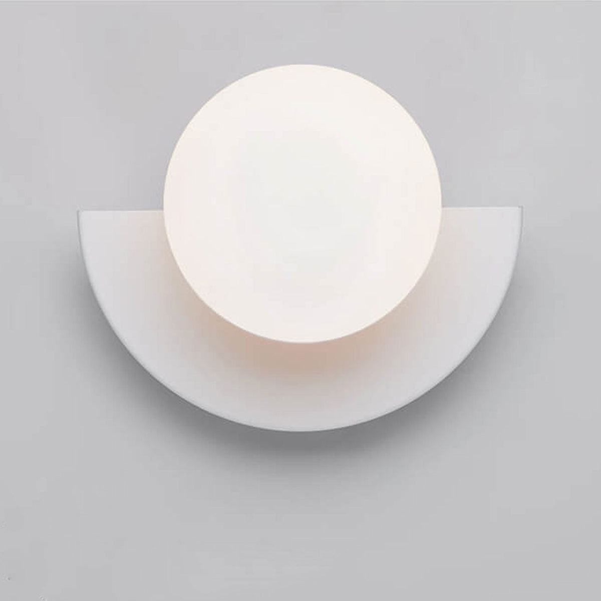 Modern Glass Globe Wall Light with Colourful Semicircle Backplate
