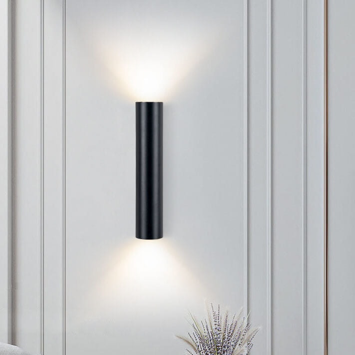 Modern Minimalist Aluminium Cylinder Up and Down LED Wall Light for Bedroom