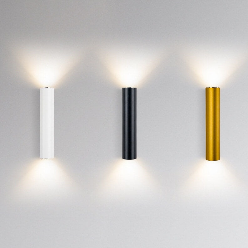 Modern Minimalist Aluminium Cylinder Up and Down LED Wall Light for Bedroom