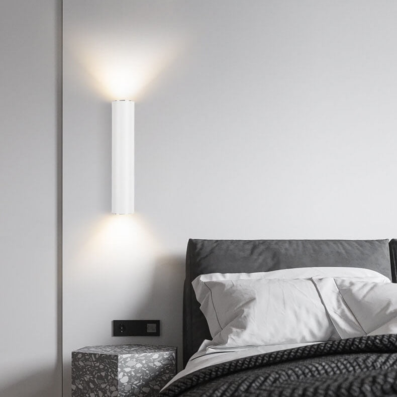 Modern Minimalist Aluminium Cylinder Up and Down LED Wall Light for Bedroom