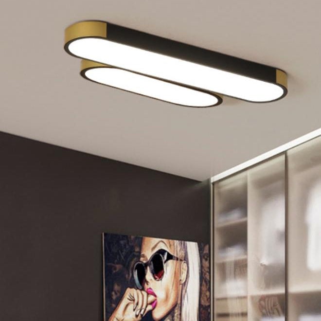 Modern Minimalist Long Oval LED Flush Mount Ceiling Light for Hallway