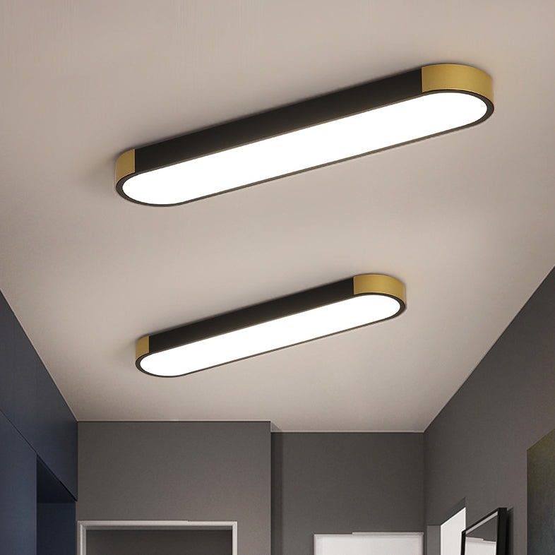 Modern Minimalist Long Oval LED Flush Mount Ceiling Light for Hallway