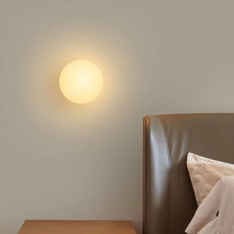 Modern Minimalist Opal Glass Globe Wall Light for Living Room