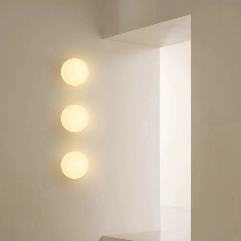 Modern Minimalist Opal Glass Globe Wall Light for Living Room