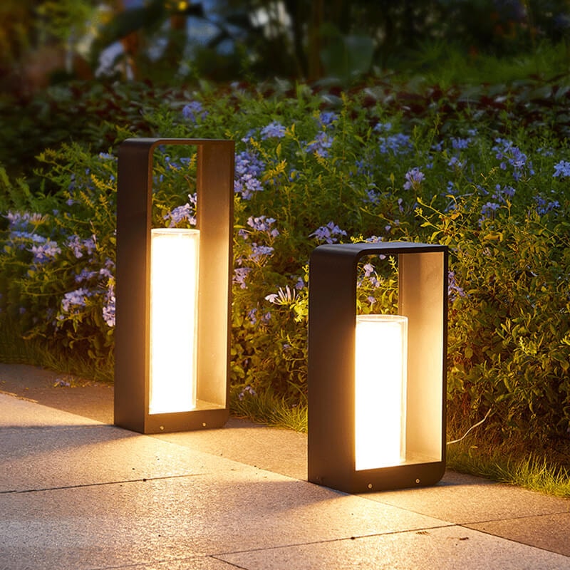 Modern Minimalist Stainless Steel LED Lawn Landscape Light with Acrylic Shade