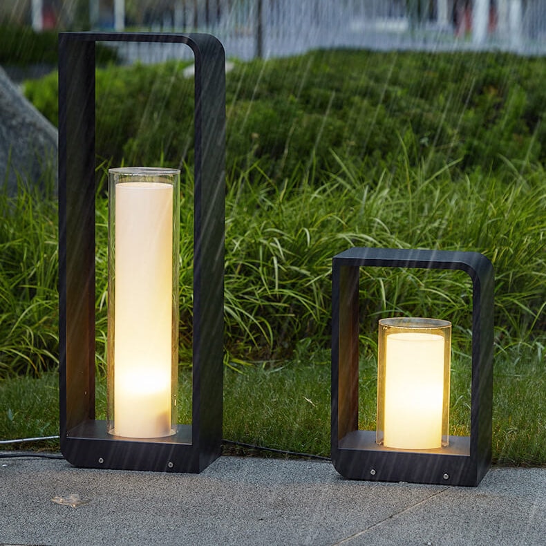 Modern Minimalist Stainless Steel LED Lawn Landscape Light with Acrylic Shade