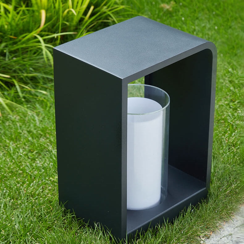 Modern Minimalist Stainless Steel LED Lawn Landscape Light with Acrylic Shade