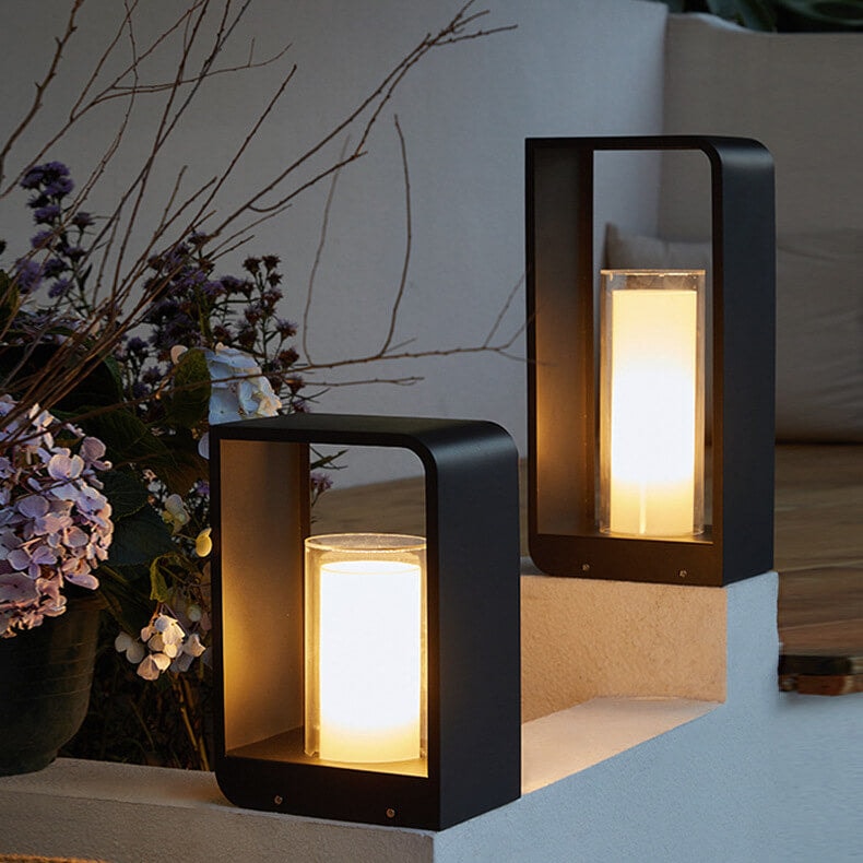 Modern Minimalist Stainless Steel LED Lawn Landscape Light with Acrylic Shade