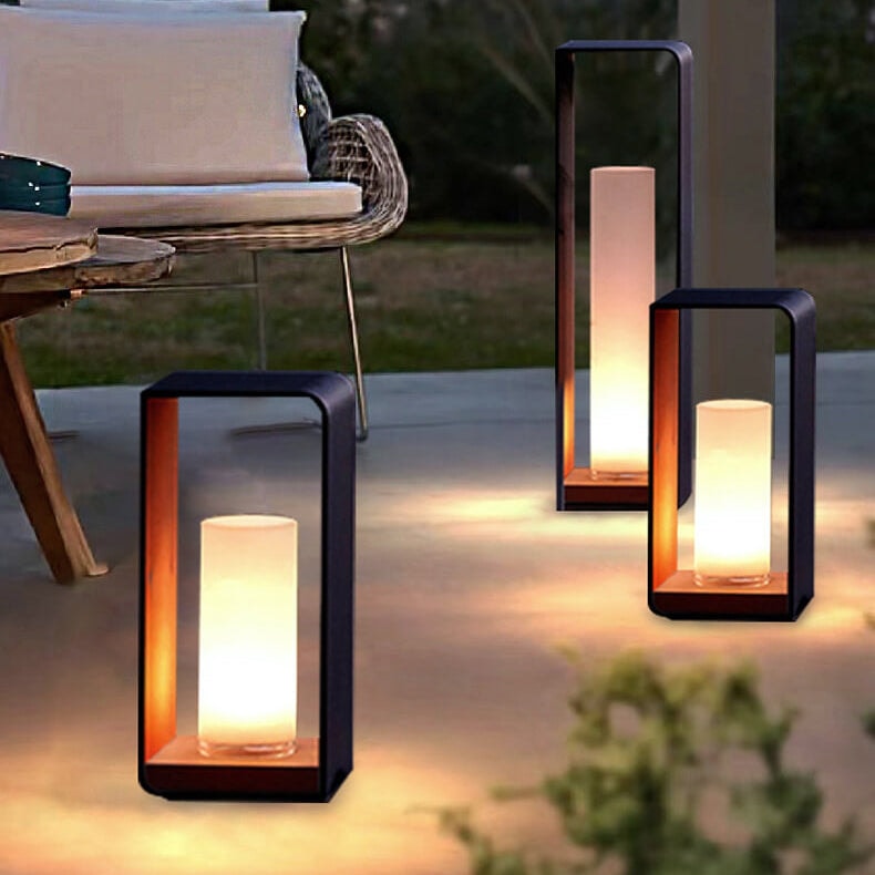 Modern Minimalist Stainless Steel LED Lawn Landscape Light with Acrylic Shade