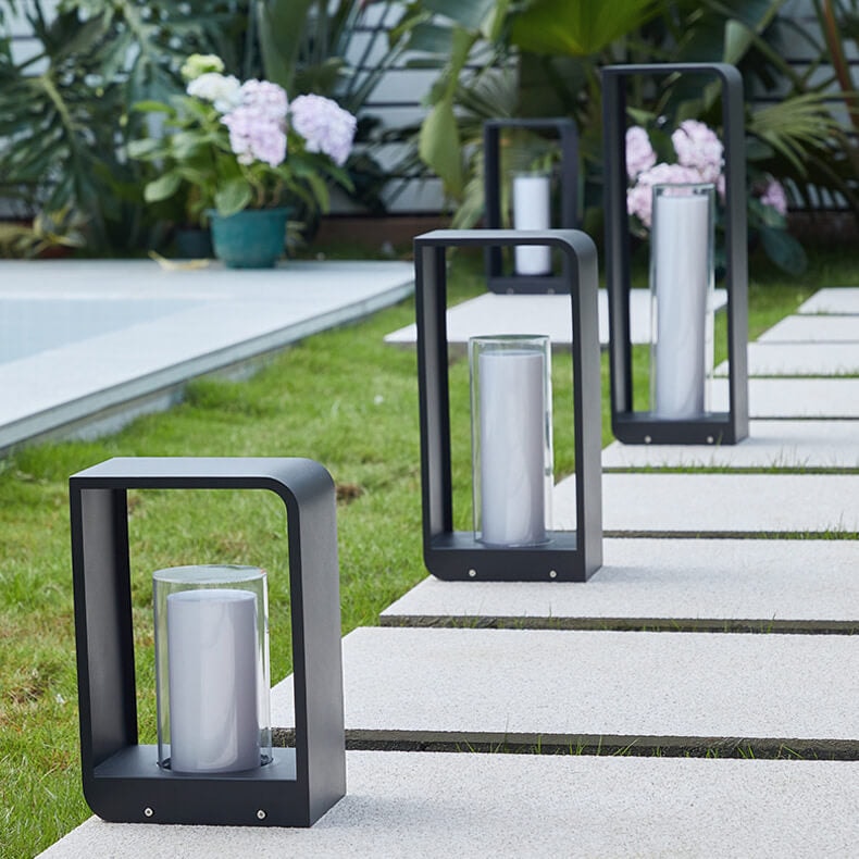 Modern Minimalist Stainless Steel LED Lawn Landscape Light with Acrylic Shade
