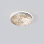 Modern Moon LED Flush Mount Ceiling Light with Slim Metal Frame for Living Room