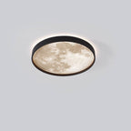 Modern Moon LED Flush Mount Ceiling Light with Slim Metal Frame for Living Room