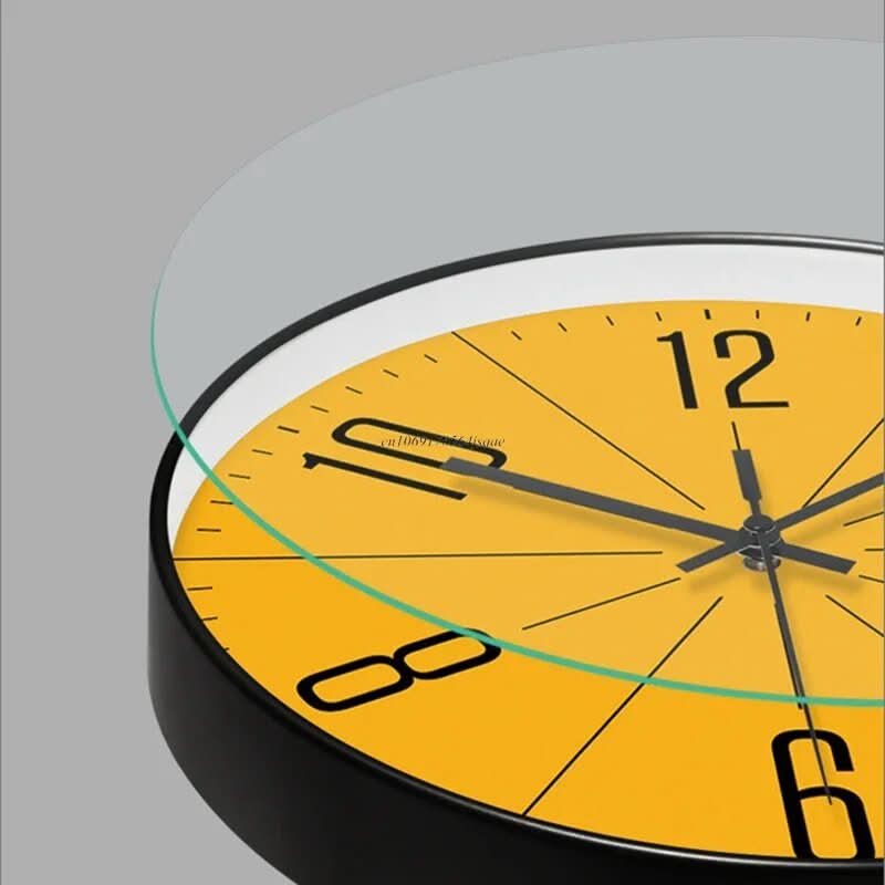 Modern Round Wall Clock Silent Non Ticking Quartz Movement with Glass Front Nordic Minimalist Clock for Living Room | Kitchen and Office