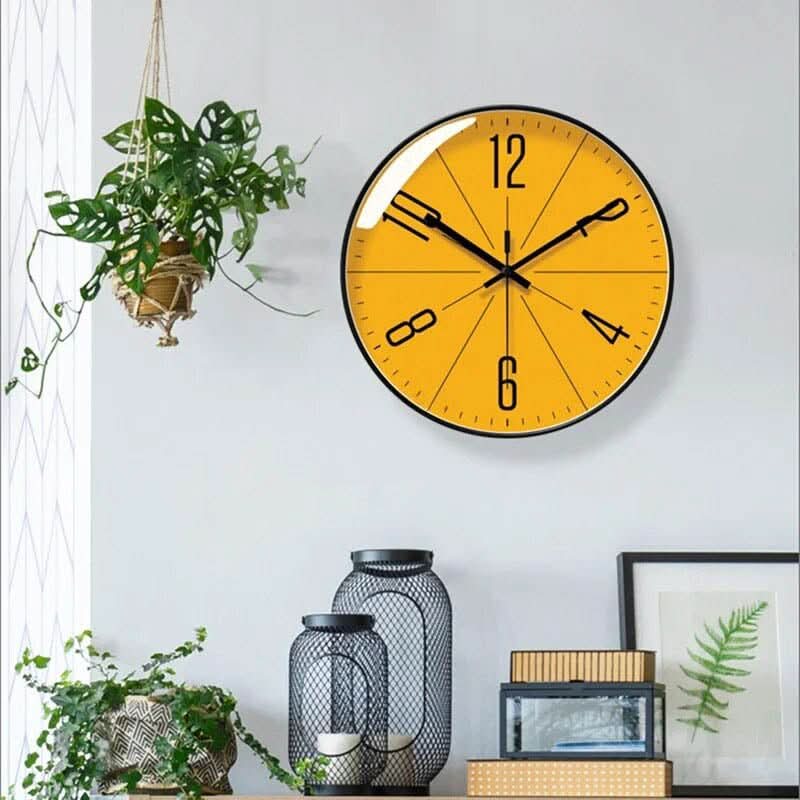 Modern Round Wall Clock Silent Non Ticking Quartz Movement with Glass Front Nordic Minimalist Clock for Living Room | Kitchen and Office