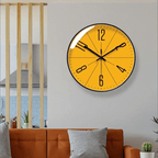 Modern Round Wall Clock Silent Non Ticking Quartz Movement with Glass Front Nordic Minimalist Clock for Living Room | Kitchen and Office