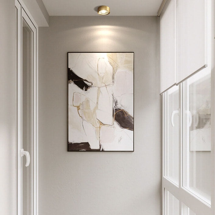 Modern Ultra Thin Copper LED Flush Mount Ceiling Light for Hallway
