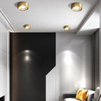 Modern Ultra Thin Copper LED Flush Mount Ceiling Light for Hallway