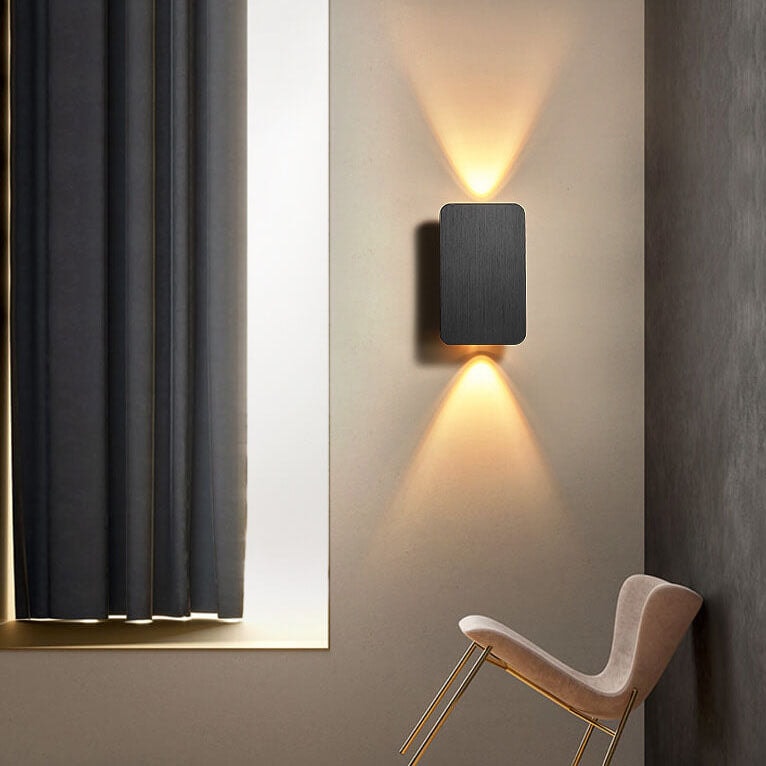 Modern Up and Down LED Wall Light with Brushed Aluminium Panel for Hallway