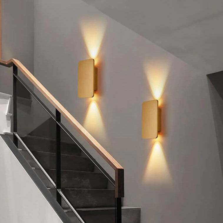 Modern Up and Down LED Wall Light with Brushed Aluminium Panel for Hallway