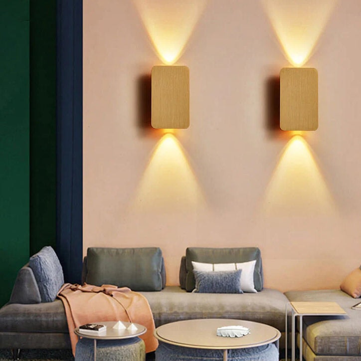 Modern Up and Down LED Wall Light with Brushed Aluminium Panel for Hallway