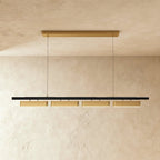 Modern Stainless Steel Linear Chandelier With Multi Head Design
