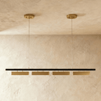Modern Stainless Steel Linear Chandelier With Multi Head Design