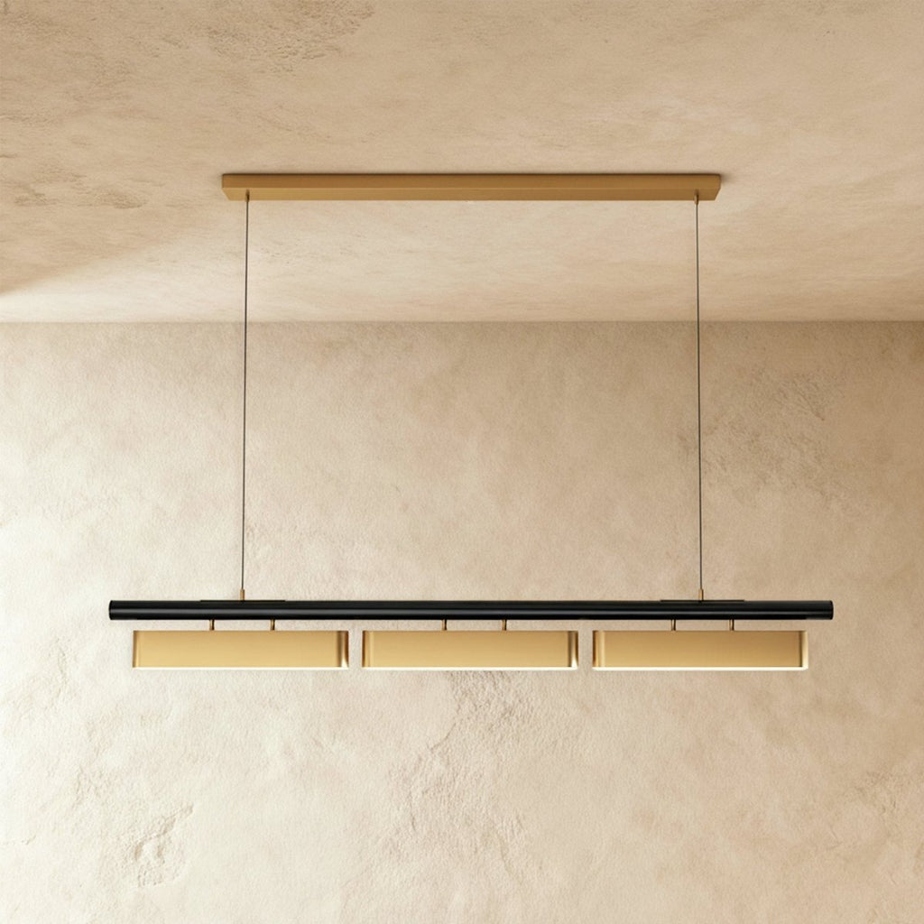 Modern Stainless Steel Linear Chandelier With Multi Head Design