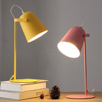 Nordic Macaron Bedside Table Lamp with Adjustable Metal Bucket Shade